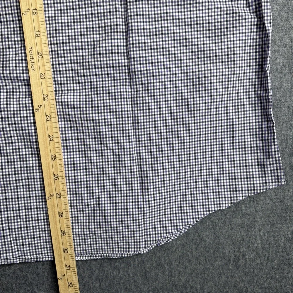 Ralph Lauren Shirt Mens XL Pony Purple Black Plaid 100%‎ Cotton Button Down